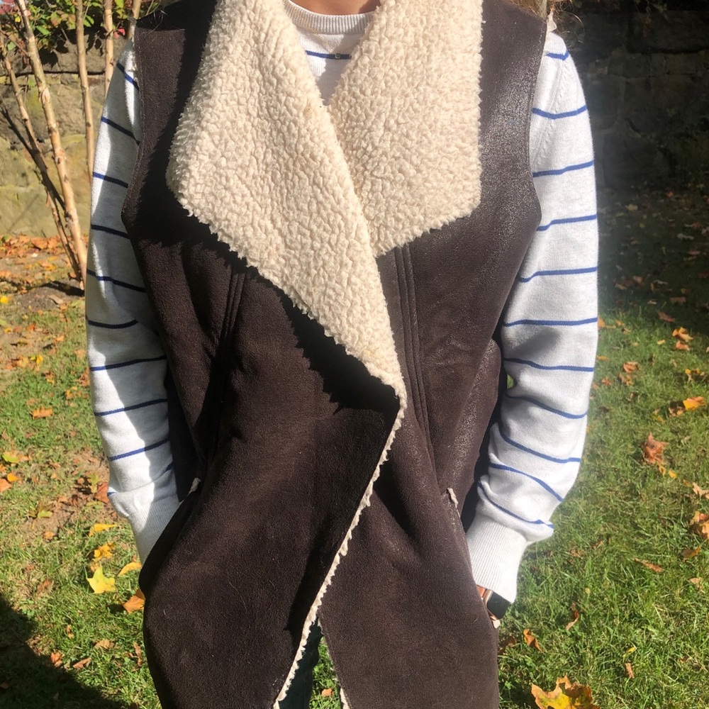 Chocolate Brown Teddy Material Vest